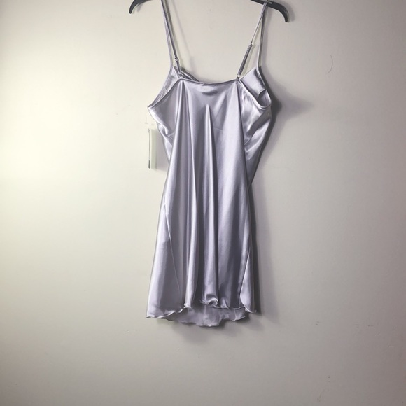 BEBE NWT Silver spaghetti strap slip dress SIZE: Large Armpit to armpit 21” - Picture 10 of 12